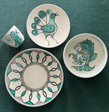 Load image into Gallery viewer, Teal Maiolica Dining Set Cantico - four pieces