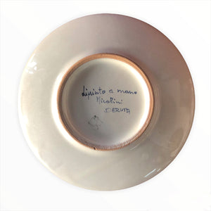 Maiolica Tea Cup with Saucer Umbrian Rose