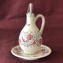 Load image into Gallery viewer, Olive Oil Bottle and Saucer Umbrian Rose