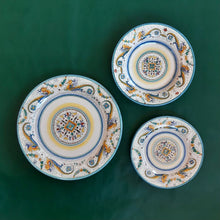 Load image into Gallery viewer, italian majolica dining set handpainted dragon design yellow