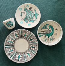 Load image into Gallery viewer, Teal Maiolica Dining Set Cantico - four pieces
