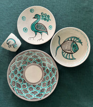 Load image into Gallery viewer, Teal Maiolica Dining Set Cantico - four pieces
