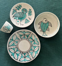 Load image into Gallery viewer, Teal Maiolica Dining Set Cantico - four pieces
