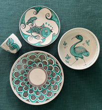 Load image into Gallery viewer, Teal Maiolica Dining Set Cantico - four pieces
