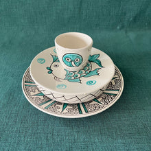 Load image into Gallery viewer, Teal Maiolica Dining Set Cantico - four pieces
