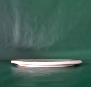 Large Serving Plate  'Yellow Peacock Feathers'