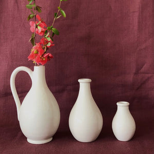 Set of Three Pure White Bottles