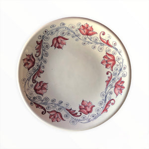 Olive Oil Bottle and Saucer Umbrian Rose