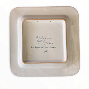 Square Plate Umbrian Rose