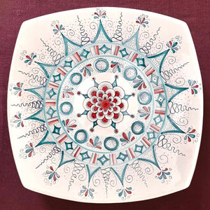 Square Majolica Plate 'Elia'