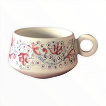 Load image into Gallery viewer, Maiolica Tea Cup with Saucer Umbrian Rose
