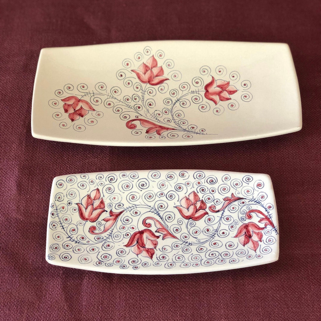 Set of two appetisers plates 'Umbrian Rose'