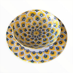 MiniMax dining set Yellow Peacock Feathers