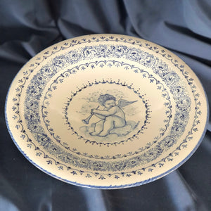 Majolica plate Putto Blue Dream