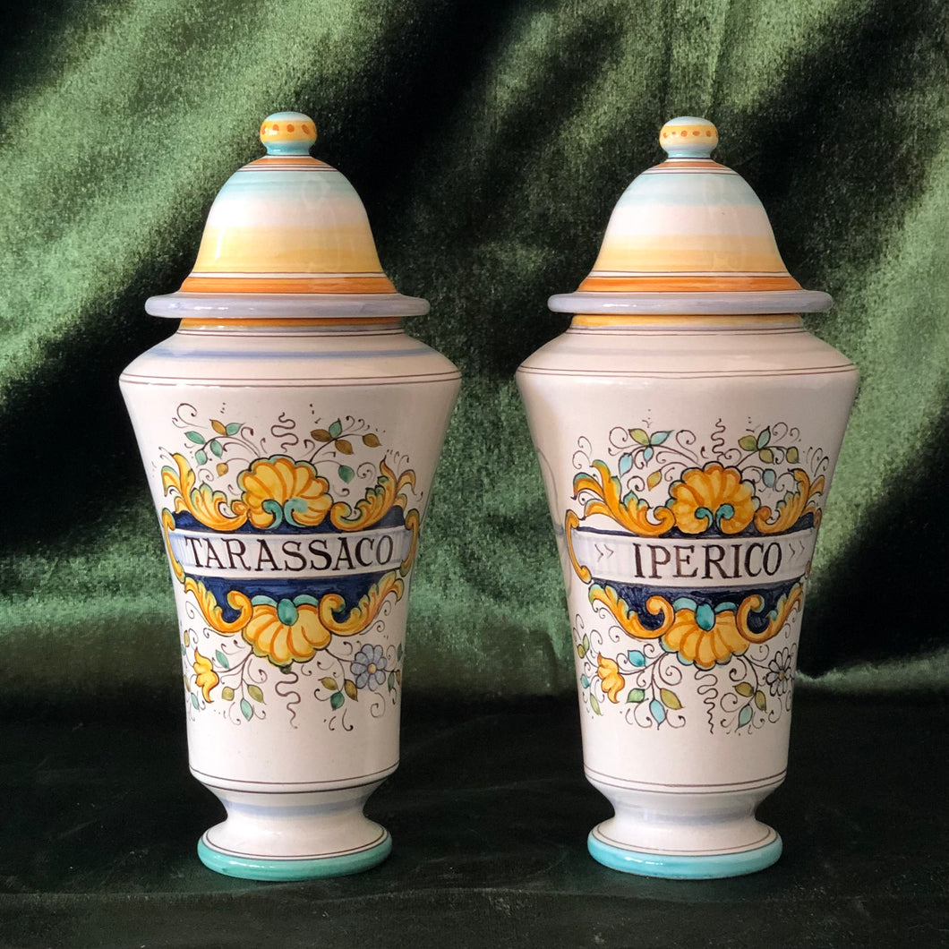 Pair of small Albarello jars