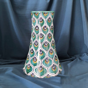 Flower Vase cone 'Green Peacock Feathers'