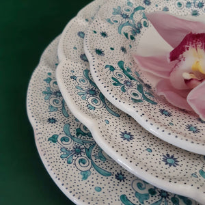 handmade ceramic dining set aquamarine