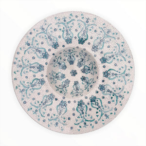 Priest's Hat Decorative Wall Plate 'Moresco Aquamarine'