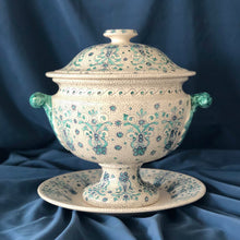 Load image into Gallery viewer, handmade ceramic tureen aquamarine tablestyling
