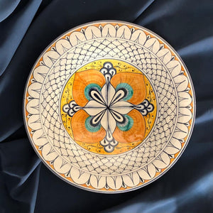 Majolica wall plate Renaissance Fall Flower