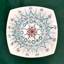 Load image into Gallery viewer, square majolica serving plate romantic table styling
