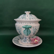 Load image into Gallery viewer, handmade ceramic tureen romantic style 
